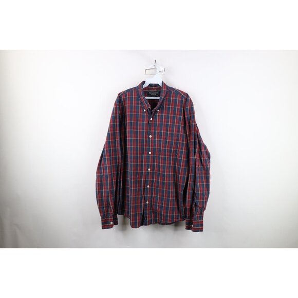 Vintage Abercrombie & Fitch Mens Large Faded Muscle Collared Button Down Shirt - Picture 1 of 14